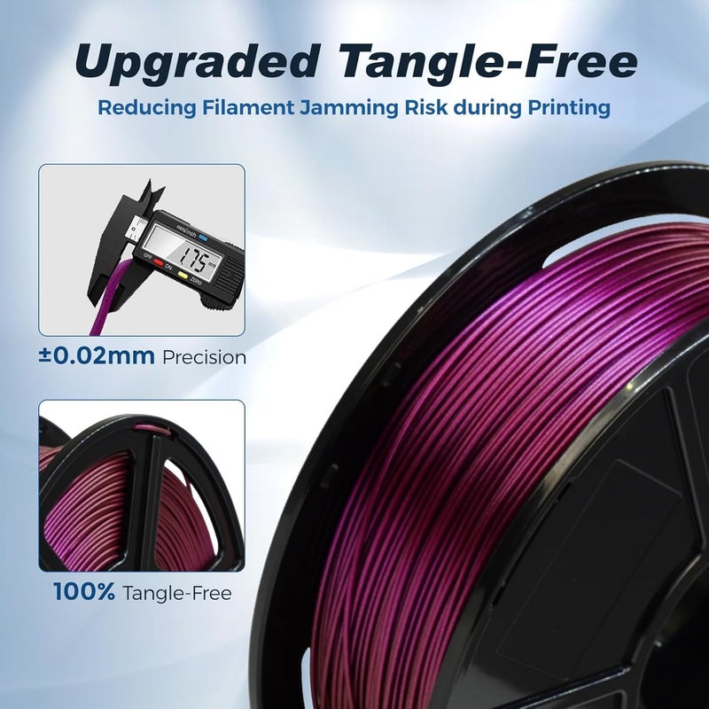 FLASHFORGE Rapid PLA Filament 1.75mm +/- 0.02mm Abyssal Red, Max 500mm/s High Speed Printing, 3D Printer Filament 1kg(2.2lbs), Changing Colors with Light, Perfectly Hide The Layer Line - Image 5